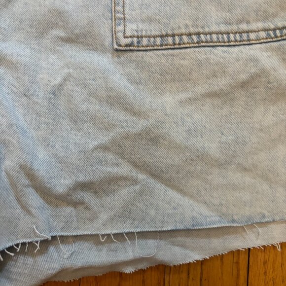 WeWoreWhat Slit Indigo Overall Short, Super Light Wash - NWT, Size S - Picture 7 of 16